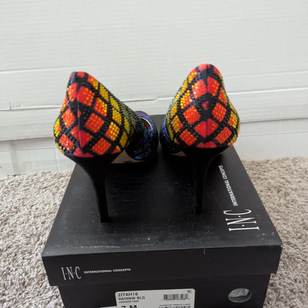 INC Multicolor Metallic Heels Women's Size 7M - Picture 3 of 4